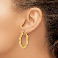 Load image into Gallery viewer, 14k 3mm Polished Square Hoop Earrings
