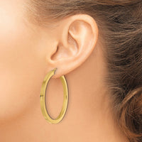 Load image into Gallery viewer, 14k 3mm Polished Square Hoop Earrings
