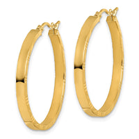 Load image into Gallery viewer, 14k D/C Edge Large 3mm Polished Hoop Earrings
