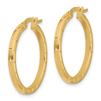 Load image into Gallery viewer, 14K Polished and Grooved Round Hoop Earrings

