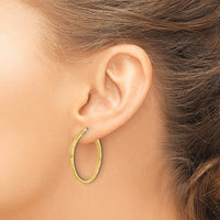 Load image into Gallery viewer, 14K Polished and Grooved Round Hoop Earrings
