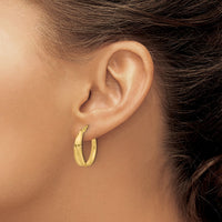 Load image into Gallery viewer, 14K Polished Grooved Round Hoop Earrings
