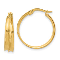 Load image into Gallery viewer, 14K Polished Grooved Round Hoop Earrings
