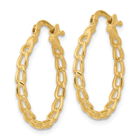 Load image into Gallery viewer, 14K Polished Curb Link Design Hoop Earrings
