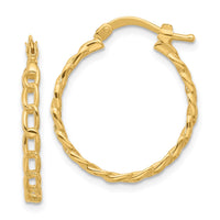 Load image into Gallery viewer, 14K Polished Curb Link Design Hoop Earrings
