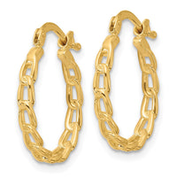 Load image into Gallery viewer, 14K Polished Curb Link Design Hoop Earrings
