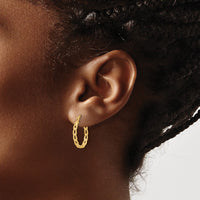 Load image into Gallery viewer, 14K Polished Curb Link Design Hoop Earrings
