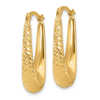 Load image into Gallery viewer, 14K Polished and Diamond-cut Hoop Earrings
