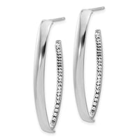 Load image into Gallery viewer, 14K w/Wht RH-plating Polished Crystals J-Hoop Post Earrings
