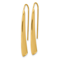 Load image into Gallery viewer, 14K Polished Drop Bar Threader Earrings
