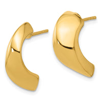 Load image into Gallery viewer, 14K Polished Hollow J-Hoop Post Earrings
