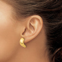 Load image into Gallery viewer, 14K Polished Hollow J-Hoop Post Earrings
