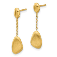 Load image into Gallery viewer, 14k Brushed and Polished Dangle Post Earrings

