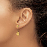 Load image into Gallery viewer, 14k Brushed and Polished Dangle Post Earrings
