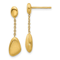Load image into Gallery viewer, 14k Brushed and Polished Dangle Post Earrings
