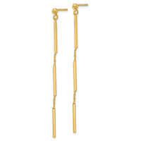 Load image into Gallery viewer, 14K Polished 3 Bar Dangle Post Earrings
