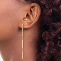 Load image into Gallery viewer, 14K Polished 3 Bar Dangle Post Earrings
