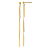 Load image into Gallery viewer, 14K Polished 3 Bar Dangle Post Earrings
