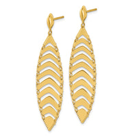 Load image into Gallery viewer, 14k Polished D/C Post Dangle Leaf Earrings
