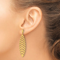 Load image into Gallery viewer, 14k Polished D/C Post Dangle Leaf Earrings
