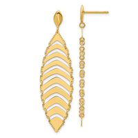 Load image into Gallery viewer, 14k Polished D/C Post Dangle Leaf Earrings
