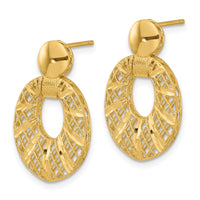 Load image into Gallery viewer, 14k Polished D/C Oval Post Dangle Earrings
