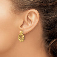 Load image into Gallery viewer, 14k Polished D/C Oval Post Dangle Earrings
