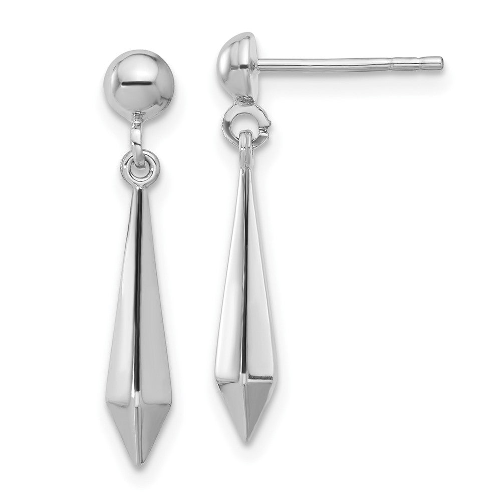14K White Gold Polished Post Dangle Earrings