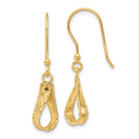 Load image into Gallery viewer, 14K Polished and Diamond-cut Dangle Earrings
