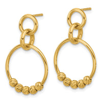 Load image into Gallery viewer, 14K Polished and Diamond-cut Dangle Post Earrings
