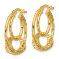 Load image into Gallery viewer, 14K Polished Fancy Hoop Earrings
