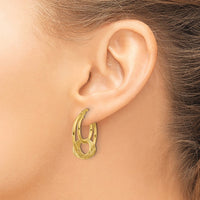 Load image into Gallery viewer, 14K Polished Fancy Hoop Earrings
