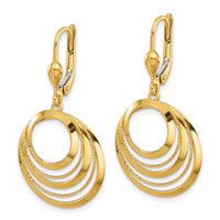Load image into Gallery viewer, 14K Polished and Diamond-cut Circles Dangle Leverback Earrings
