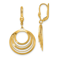 Load image into Gallery viewer, 14K Polished and Diamond-cut Circles Dangle Leverback Earrings
