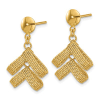 Load image into Gallery viewer, 14K Polished and Textured Fancy Dangle Post Earrings
