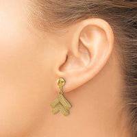 Load image into Gallery viewer, 14K Polished and Textured Fancy Dangle Post Earrings
