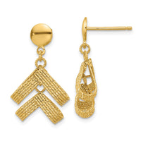 Load image into Gallery viewer, 14K Polished and Textured Fancy Dangle Post Earrings
