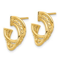 Load image into Gallery viewer, 14K Polished and Twisted Post Earrings
