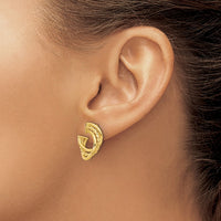 Load image into Gallery viewer, 14K Polished and Twisted Post Earrings
