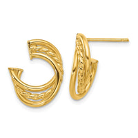 Load image into Gallery viewer, 14K Polished and Twisted Post Earrings
