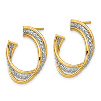 Load image into Gallery viewer, 14K w/White Rhodium Polished and Post Earrings
