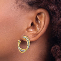 Load image into Gallery viewer, 14K w/White Rhodium Polished and Post Earrings
