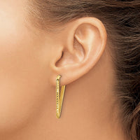 Load image into Gallery viewer, 14K Polished and Diamond-cut Triangle Post Earrings
