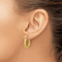 Load image into Gallery viewer, 14K Polished and Textured Hoop Earrings
