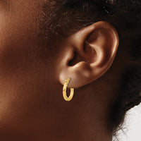 Load image into Gallery viewer, 14K Polished and Grooved Hoop Earrings
