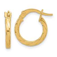 Load image into Gallery viewer, 14K Polished and Grooved Hoop Earrings
