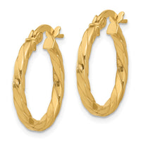 Load image into Gallery viewer, 14K Polished and Grooved Hoop Earrings
