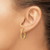 Load image into Gallery viewer, 14K Polished and Grooved Hoop Earrings
