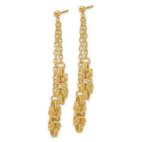 Load image into Gallery viewer, 14K Polished and Textured Dangle Post Earrings
