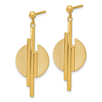 Load image into Gallery viewer, 14K Polished and Brushed Dangle Post Earrings
